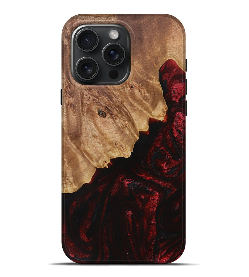 iPhone 16 Pro Max Wood Live Edge Phone Case - Amandy (Red, 731432)