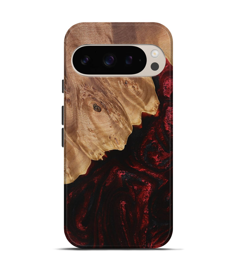 Pixel 9 Wood Live Edge Phone Case - Amandy (Red, 731432)