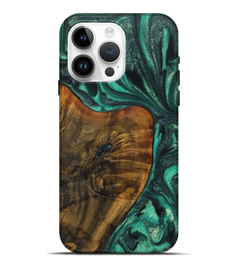 iPhone 15 Pro Max Wood Live Edge Phone Case - Tarsha (Green, 731433)