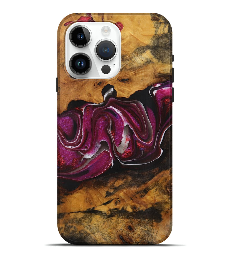 iPhone 15 Pro Max Wood Live Edge Phone Case - Kaelyn (Purple, 731434)