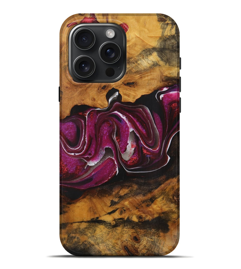 iPhone 16 Pro Max Wood Live Edge Phone Case - Kaelyn (Purple, 731434)