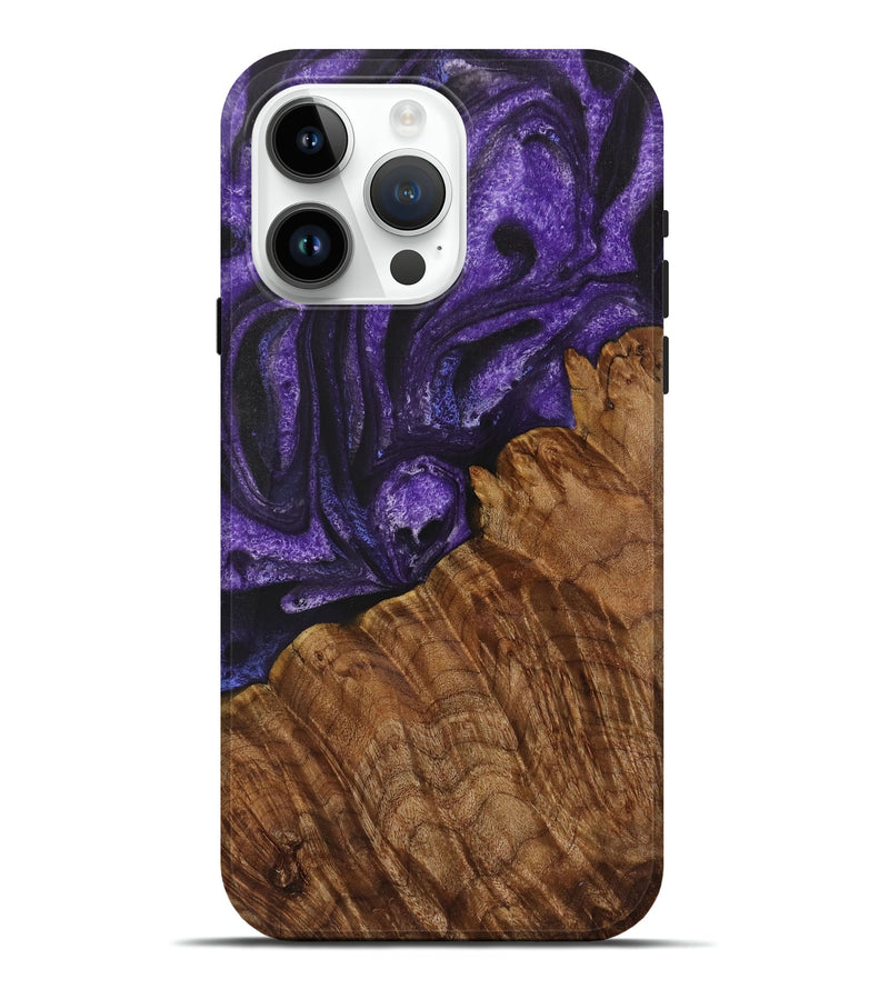 iPhone 15 Pro Max Wood Live Edge Phone Case - Jemmy (Purple, 731437)