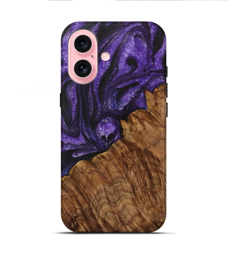 iPhone 16 Wood Live Edge Phone Case - Jemmy (Purple, 731437)