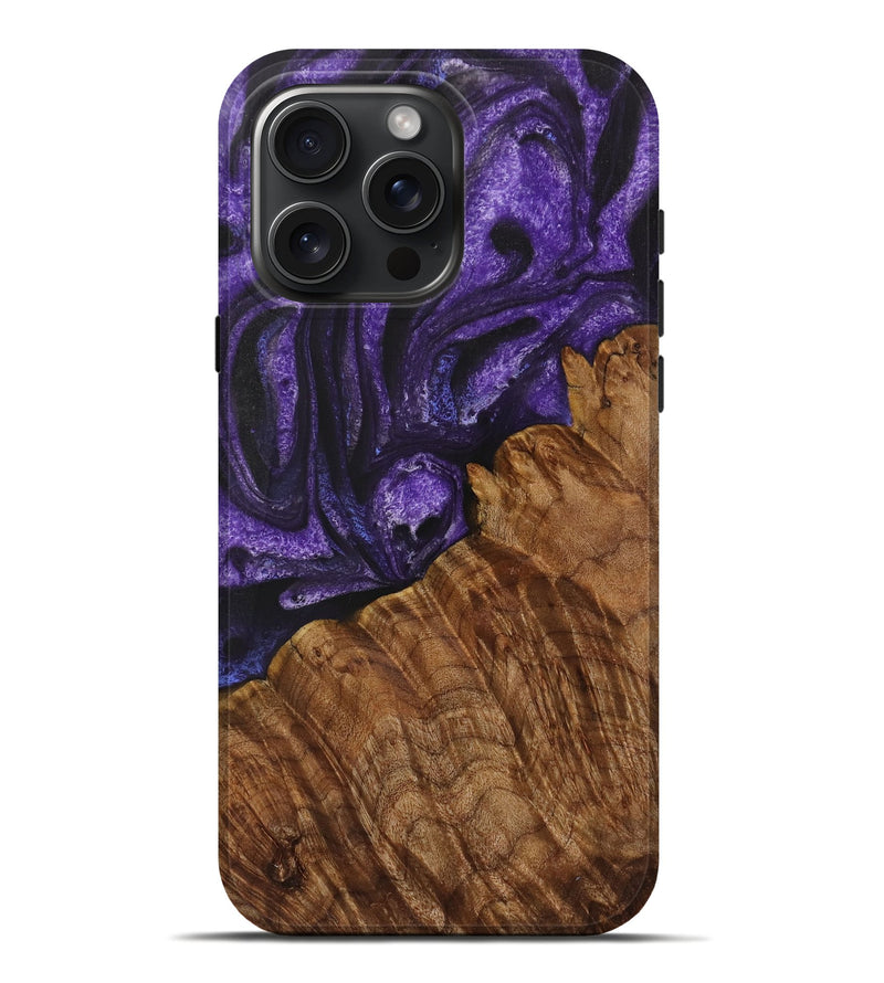 iPhone 16 Pro Max Wood Live Edge Phone Case - Jemmy (Purple, 731437)