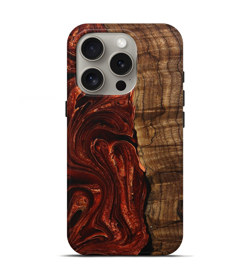 iPhone 16 Pro Wood Live Edge Phone Case - Alice (Red, 731439)