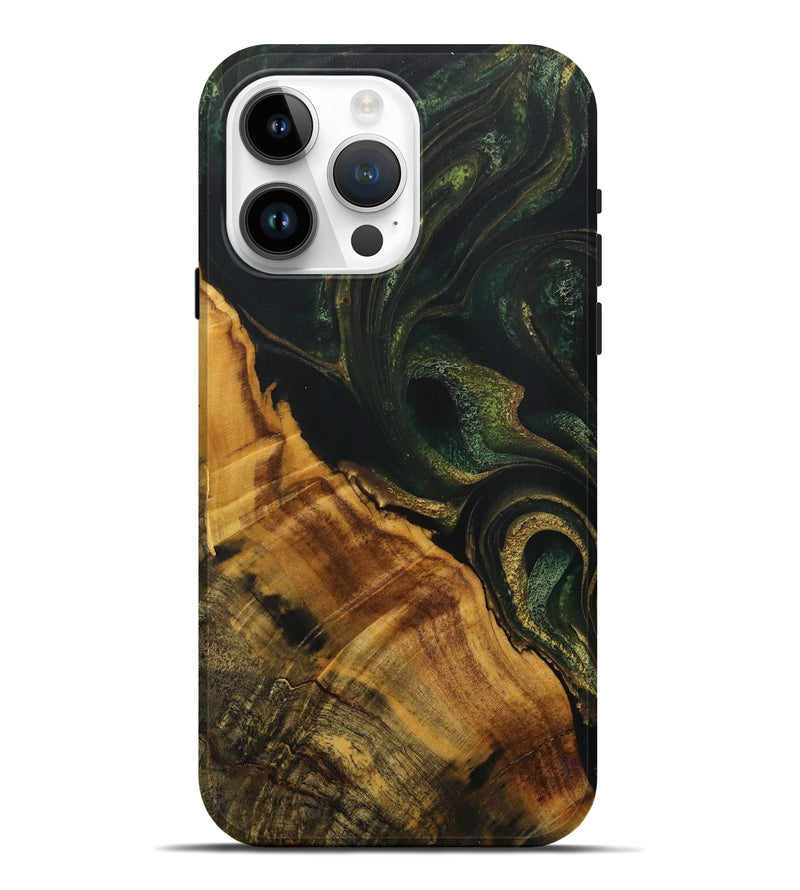 iPhone 15 Pro Max Wood Live Edge Phone Case - Lynnet (Green, 731440)