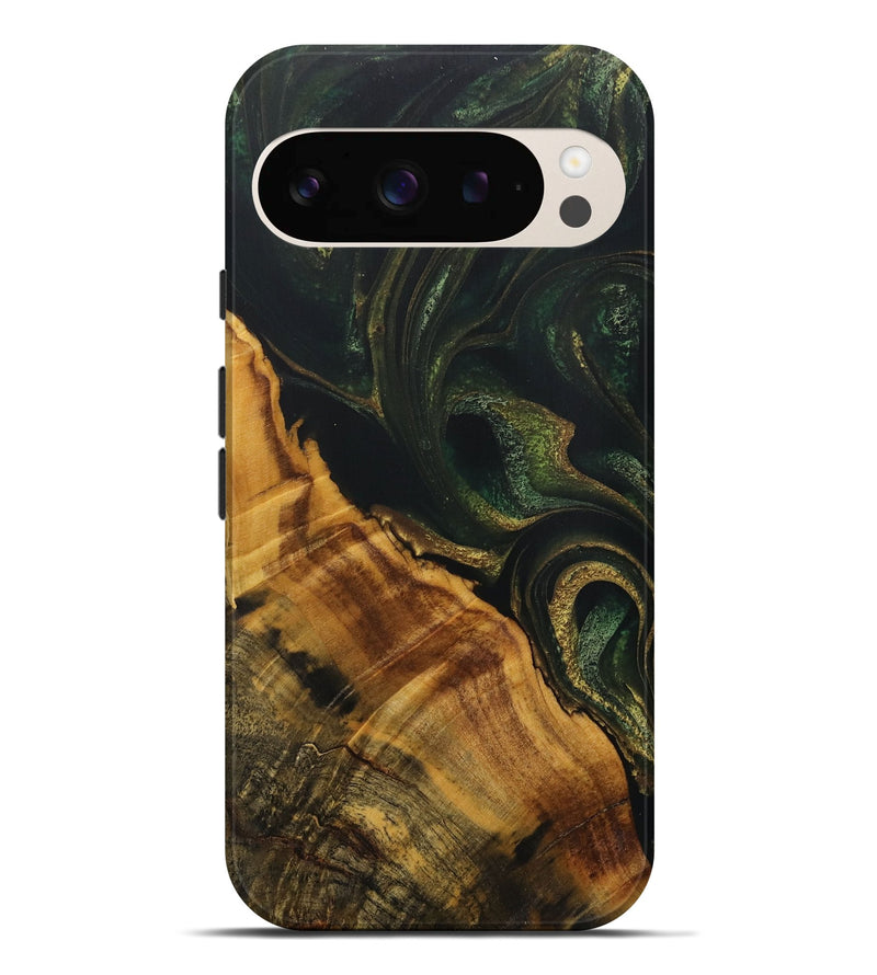 Pixel 9 Pro XL Wood Live Edge Phone Case - Lynnet (Green, 731440)