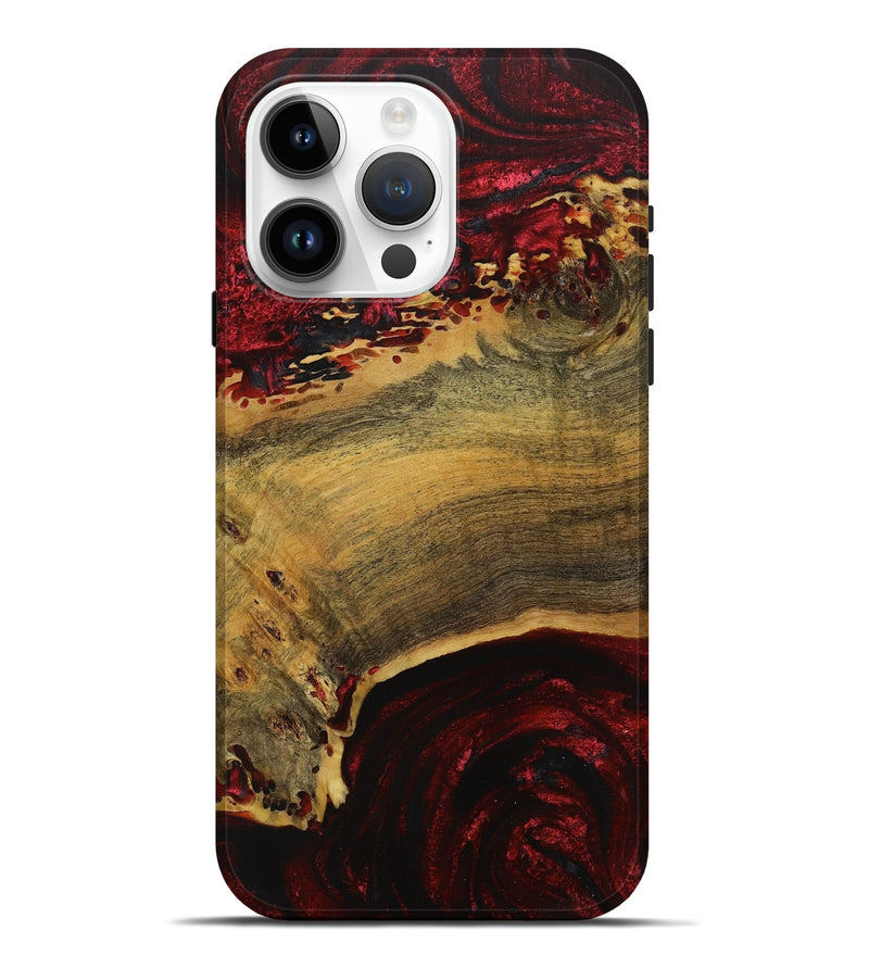 iPhone 15 Pro Max Wood Live Edge Phone Case - Rollie (Red, 731443)