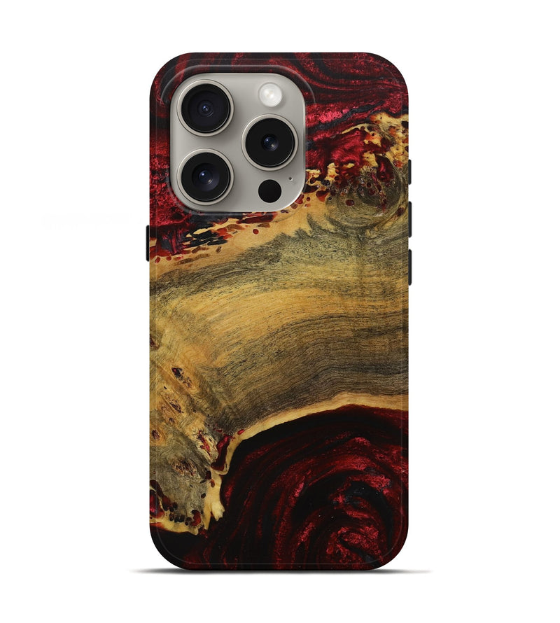 iPhone 16 Pro Wood Live Edge Phone Case - Rollie (Red, 731443)