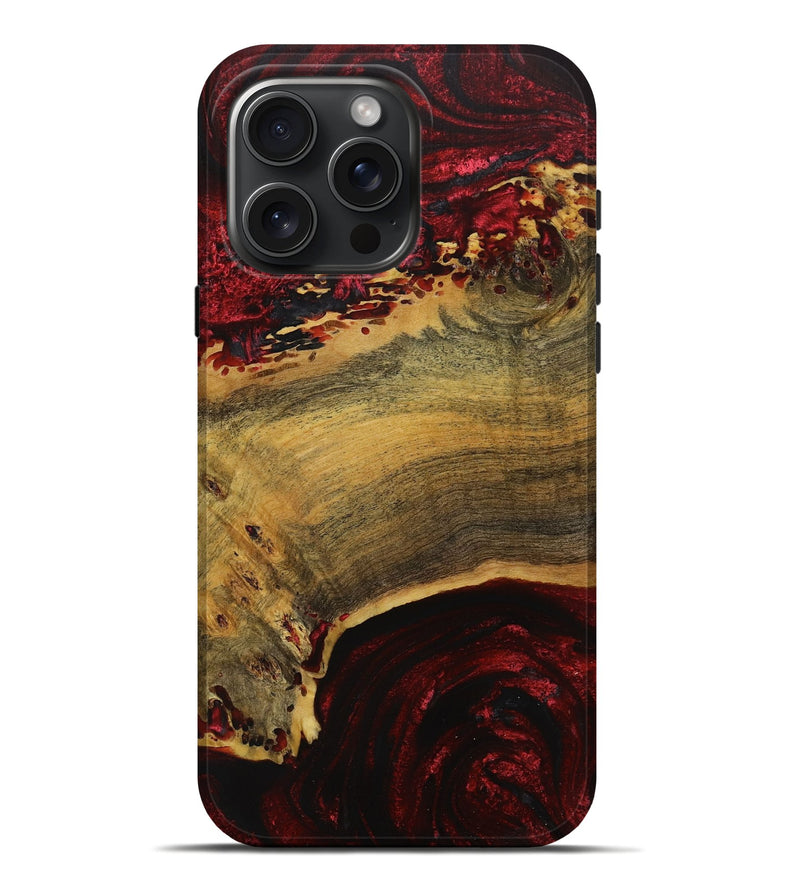 iPhone 16 Pro Max Wood Live Edge Phone Case - Rollie (Red, 731443)