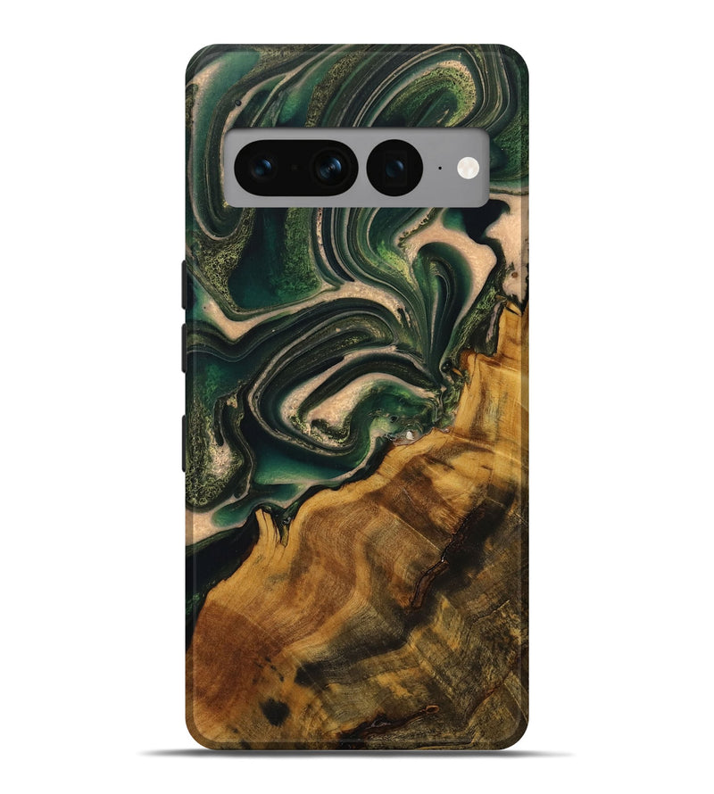 Pixel 7 Pro Wood Live Edge Phone Case - Caridad (Green, 731445)