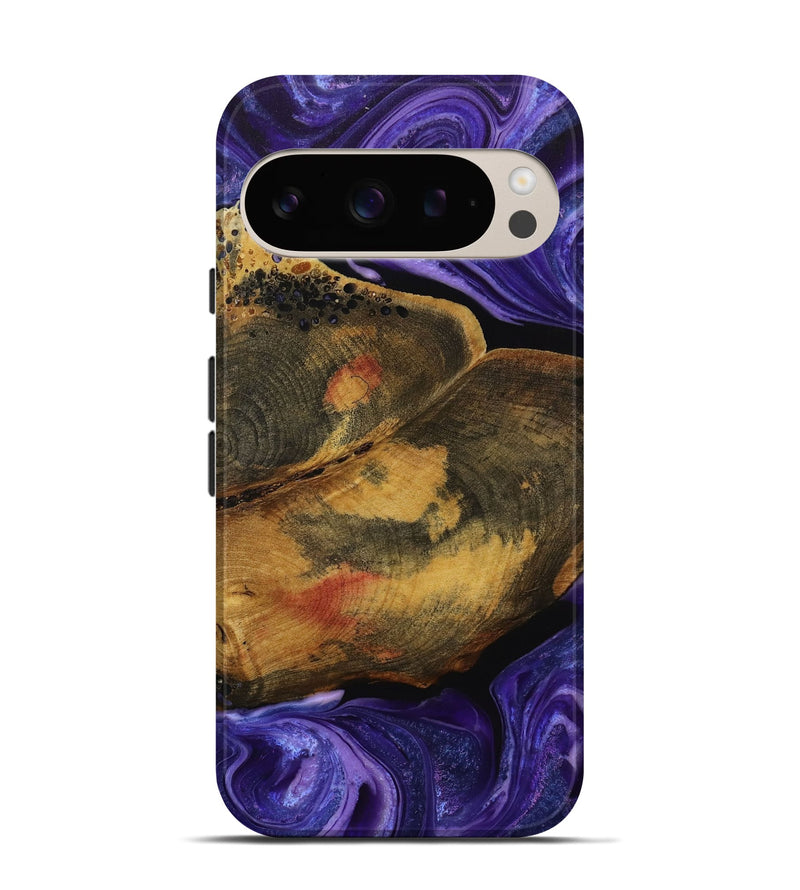 Pixel 9 Wood Live Edge Phone Case - Erlene (Purple, 731446)