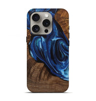 iPhone 16 Pro Wood Live Edge Phone Case - Mellie (Blue, 731448)