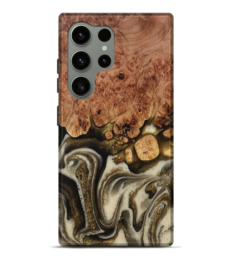 Galaxy S24 Ultra Wood Live Edge Phone Case - Lockie (Black & White, 731452)