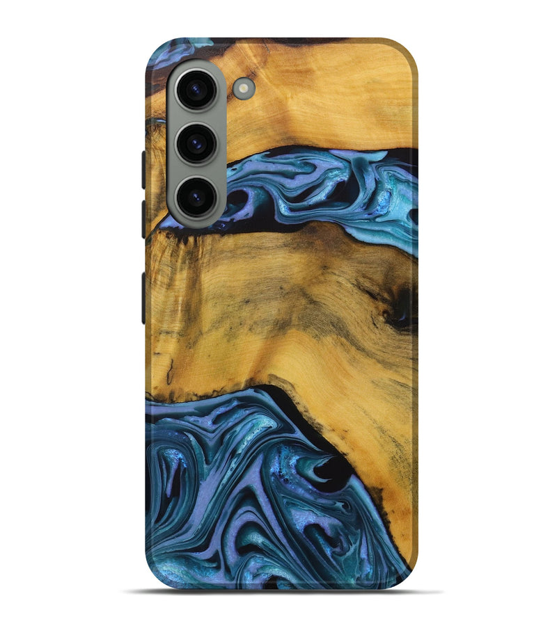 Galaxy S23 Plus Wood Live Edge Phone Case - Gunfer (Blue, 731457)