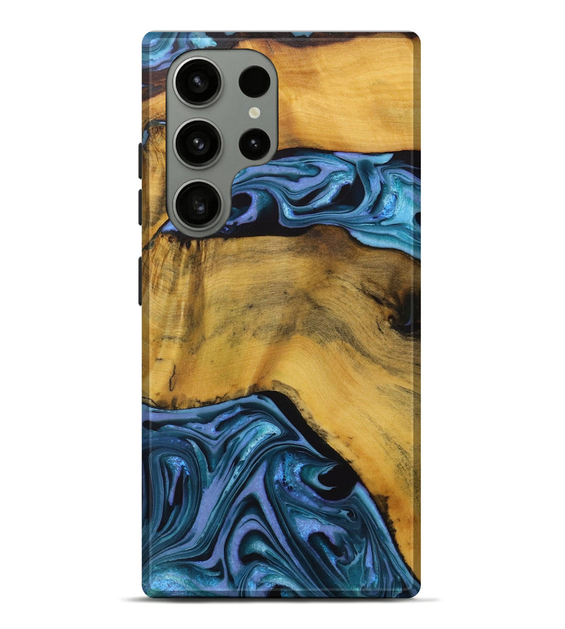 Galaxy S23 Ultra Wood Live Edge Phone Case - Gunfer (Blue, 731457)