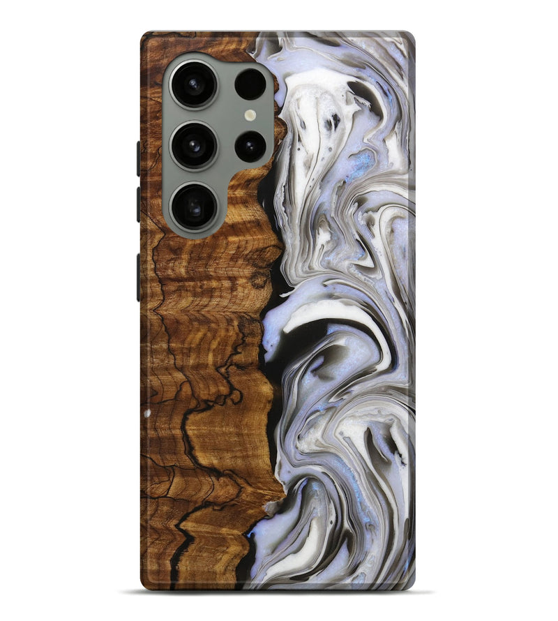 Galaxy S24 Ultra Wood Live Edge Phone Case - Rakesh (Black & White, 731458)