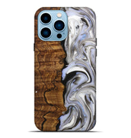 iPhone 14 Pro Max Wood Live Edge Phone Case - Rakesh (Black & White, 731458)