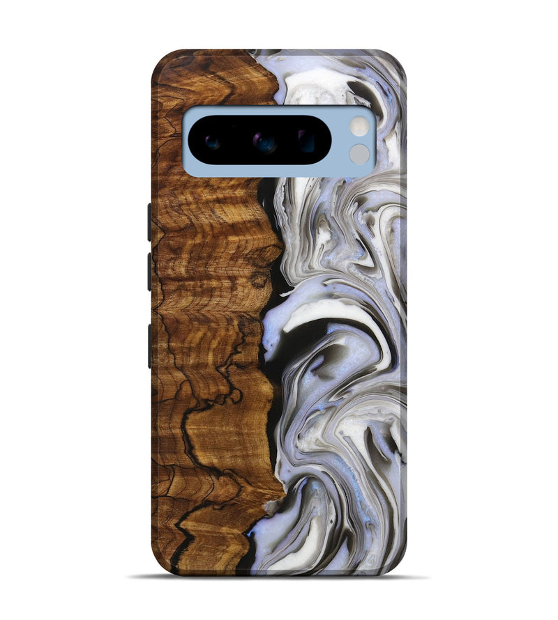 Pixel 8 Pro Wood Live Edge Phone Case - Rakesh (Black & White, 731458)