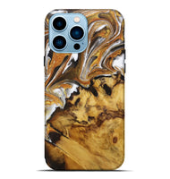 iPhone 14 Pro Max Wood Live Edge Phone Case - Ayana (Black & White, 731460)