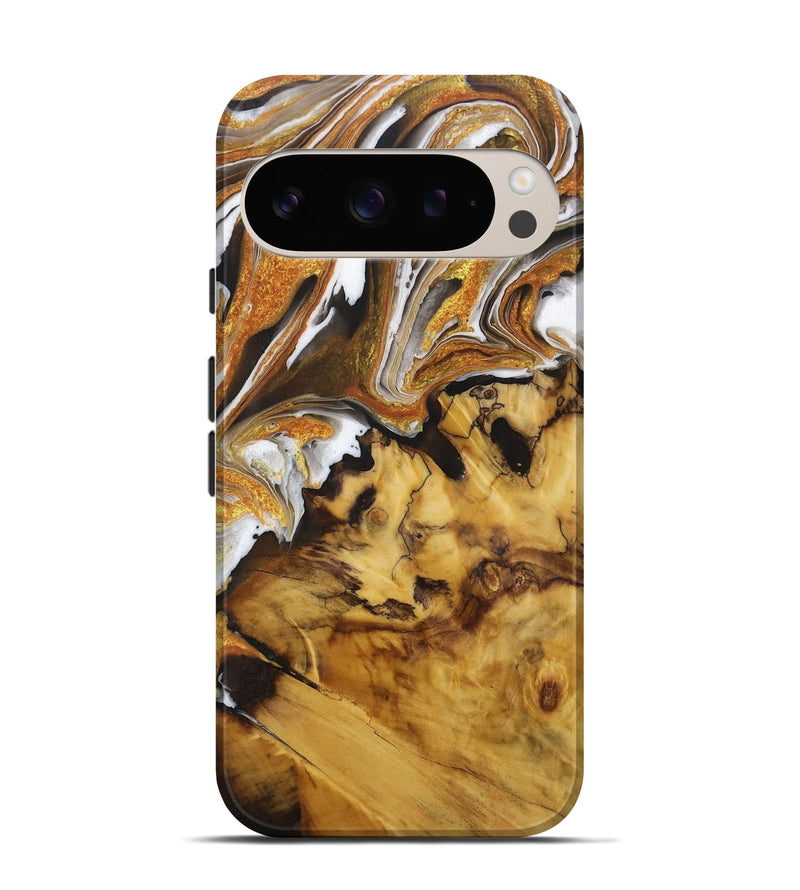 Pixel 9 Wood Live Edge Phone Case - Ayana (Black & White, 731460)