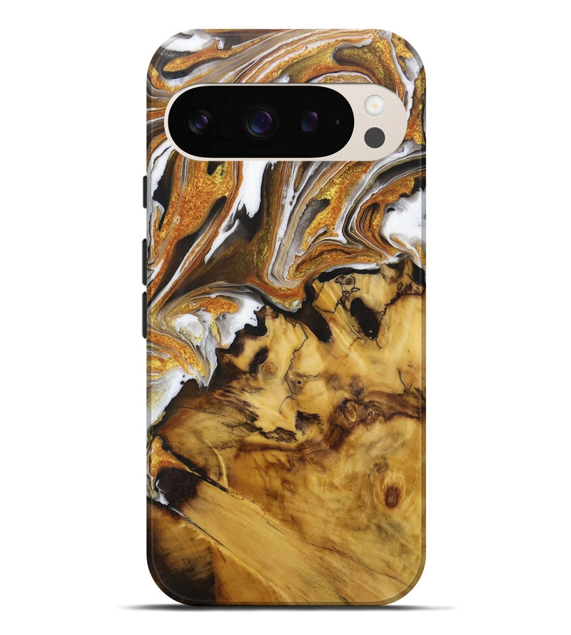 Pixel 9 Pro XL Wood Live Edge Phone Case - Ayana (Black & White, 731460)