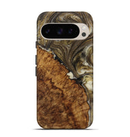 Pixel 9 Pro Wood Live Edge Phone Case - Fung (Black & White, 731466)