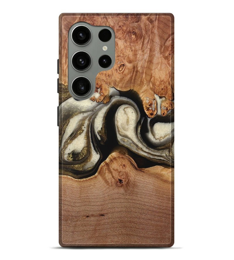 Galaxy S24 Ultra Wood Live Edge Phone Case - Karen (Black & White, 731467)