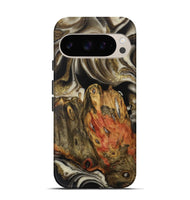 Pixel 9 Pro Wood Live Edge Phone Case - Raynell (Black & White, 731468)