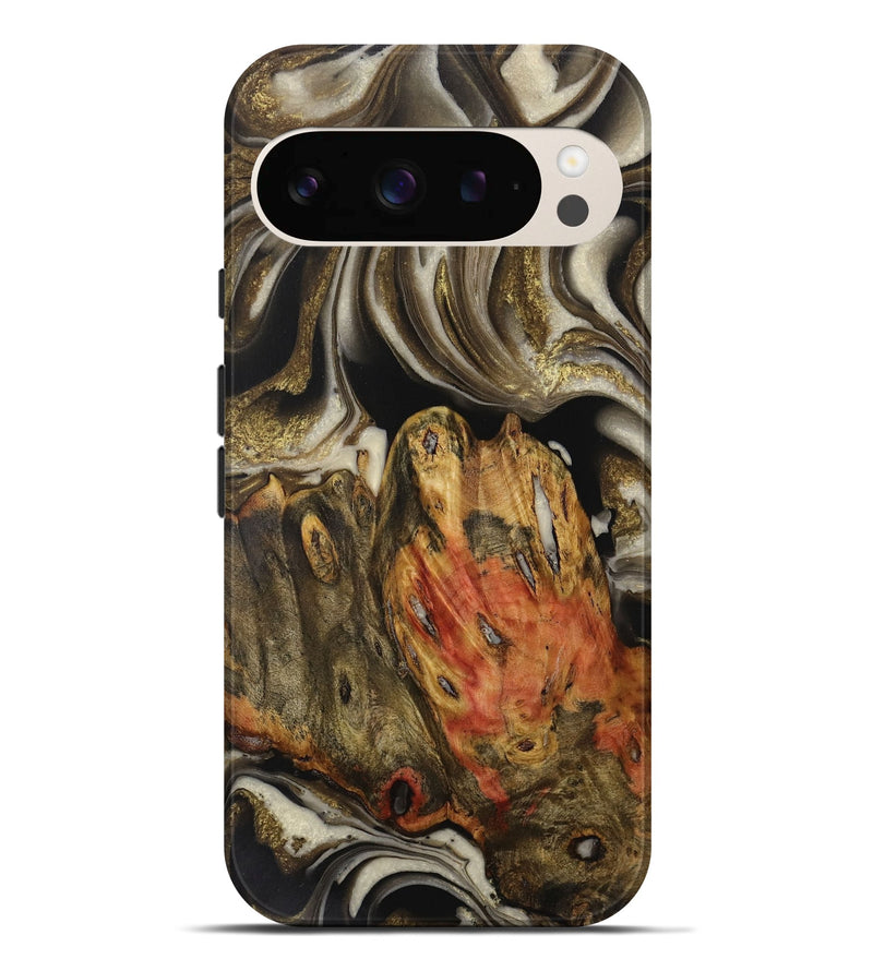 Pixel 9 Pro XL Wood Live Edge Phone Case - Raynell (Black & White, 731468)