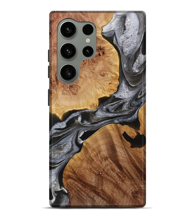 Galaxy S24 Ultra Wood Live Edge Phone Case - Suwan (Black & White, 731469)