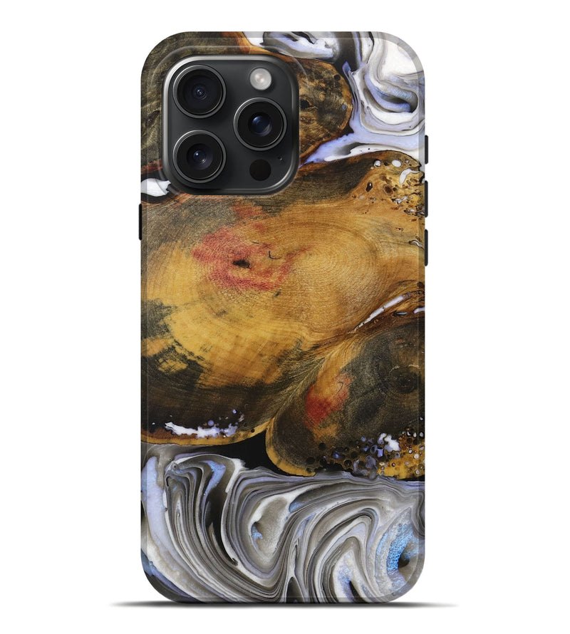 iPhone 16 Pro Max Wood Live Edge Phone Case - Avrit (Black & White, 731472)