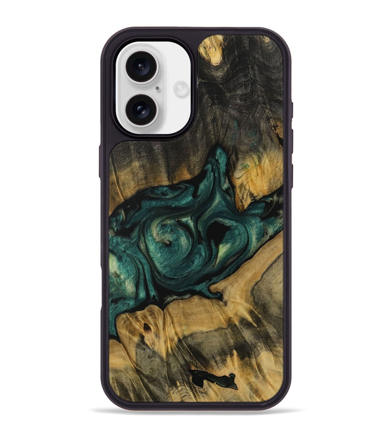 iPhone 16 Plus Wood Phone Case - Sephira (Green, 731487)