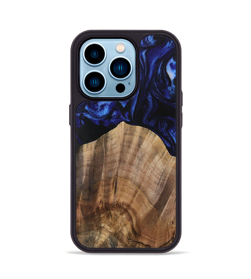 iPhone 14 Pro Wood Phone Case - Rozett (Blue, 731491)