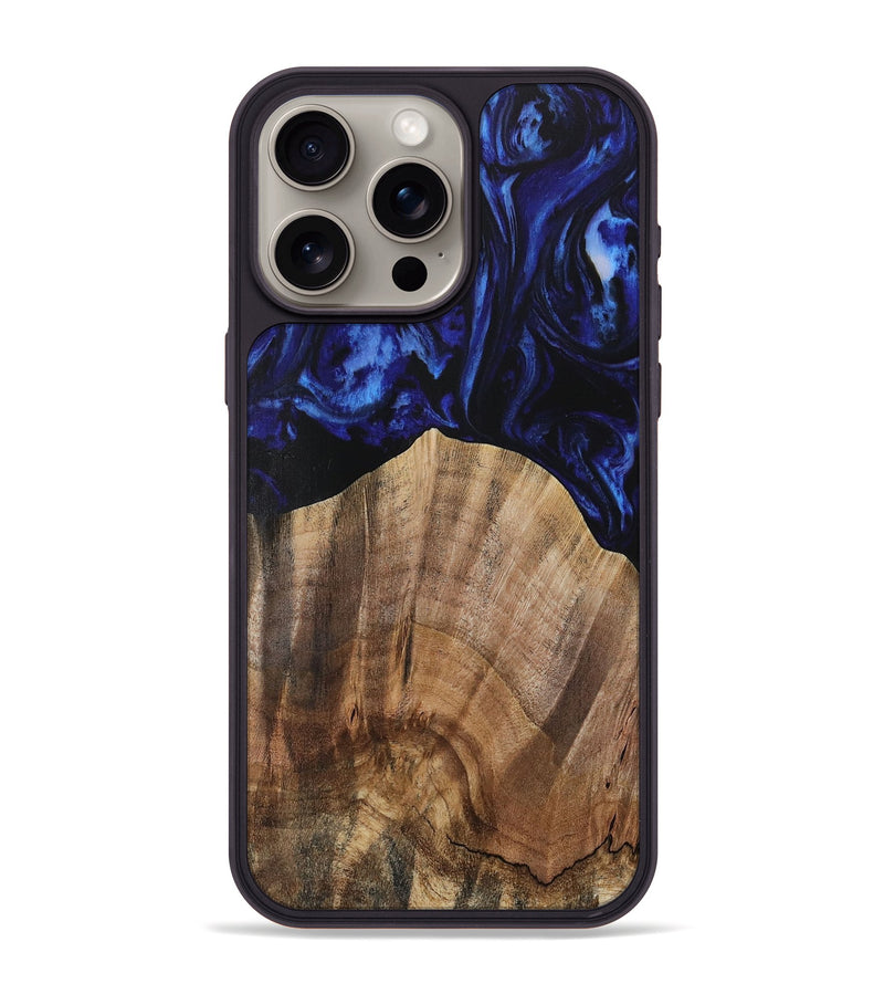 iPhone 15 Pro Max Wood Phone Case - Rozett (Blue, 731491)