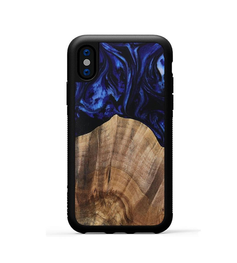 iPhone Xs Wood Phone Case - Rozett (Blue, 731491)