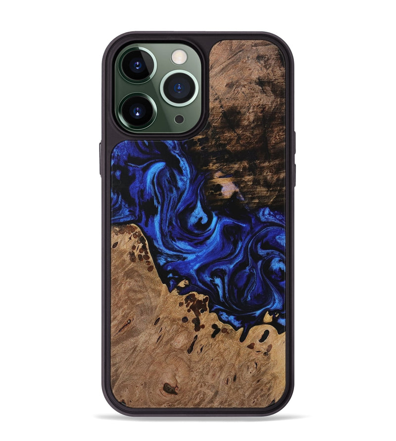 iPhone 13 Pro Max Wood Phone Case - Allena (Blue, 731501)