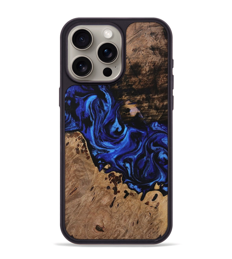 iPhone 15 Pro Max Wood Phone Case - Allena (Blue, 731501)