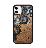 iPhone 11 Wood Phone Case - Hampton (Teal & Gold, 731507)