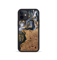 iPhone 12 mini Wood Phone Case - Hampton (Teal & Gold, 731507)