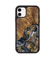 iPhone 11 Wood Phone Case - Lurlene (Teal & Gold, 731523)