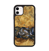 iPhone 11 Wood Phone Case - Callida (Teal & Gold, 731524)