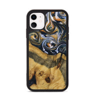 iPhone 11 Wood Phone Case - Guinna (Teal & Gold, 731531)