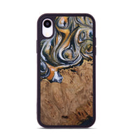 iPhone Xr Wood Phone Case - Dorotha (Teal & Gold, 731542)