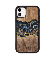 iPhone 11 Wood Phone Case - Ruffin (Teal & Gold, 731545)