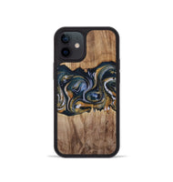 iPhone 12 mini Wood Phone Case - Ruffin (Teal & Gold, 731545)