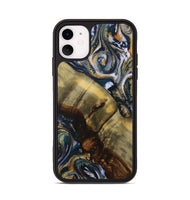 iPhone 11 Wood Phone Case - Mindi (Teal & Gold, 731546)