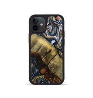 iPhone 12 mini Wood Phone Case - Mindi (Teal & Gold, 731546)