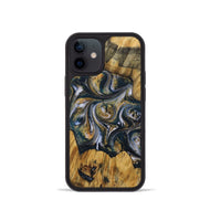 iPhone 12 mini Wood Phone Case - Kyleigh (Teal & Gold, 731553)