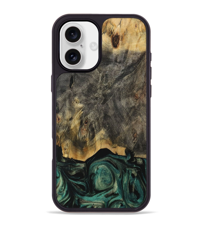 iPhone 16 Plus Wood Phone Case - Carley (Green, 731556)